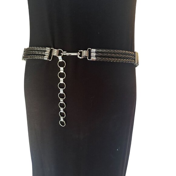 Chain Multi Strand Statement Belt Bar Metal Beaded Adjustable Gold Silver - Picture 3 of 16